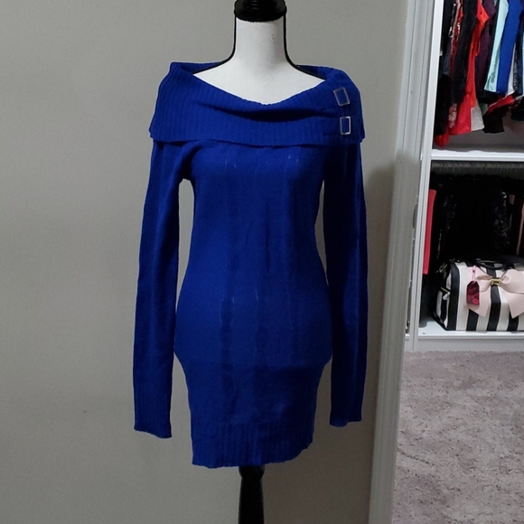 royal blue sweater dress